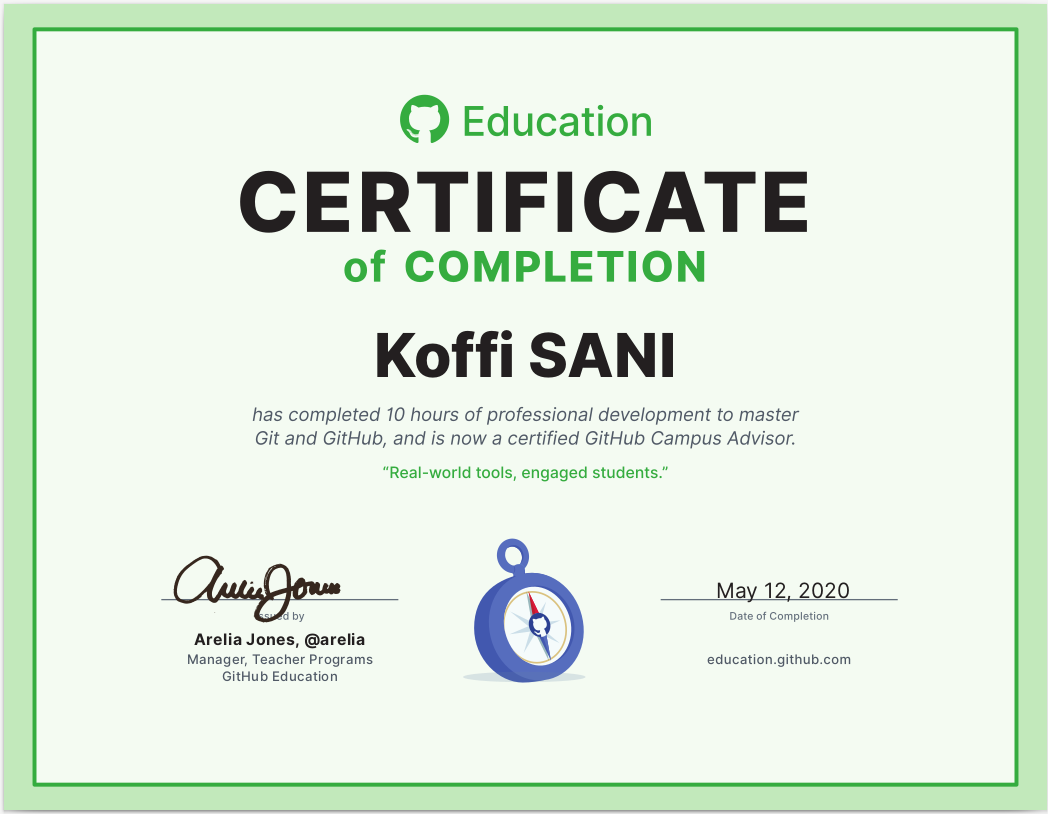 Certificate from Github